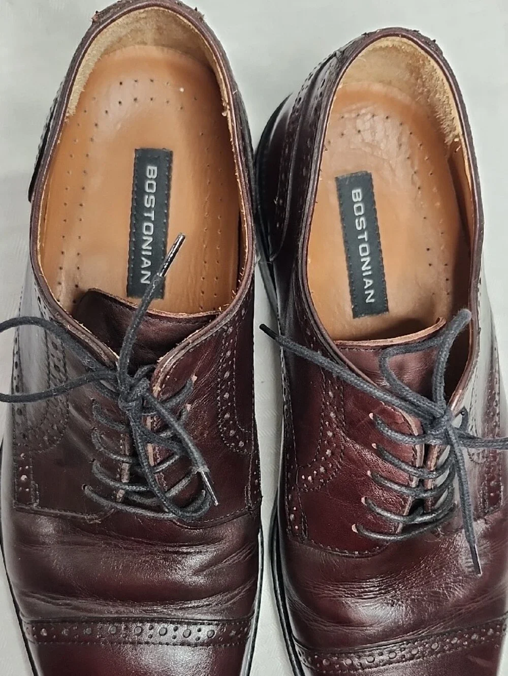 Bostonian Leather Dress Shoes Made in Italy Dk Brown